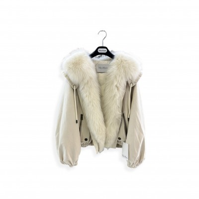 MAX MARA DOWN JACKET WITH FUR COLLAR 
